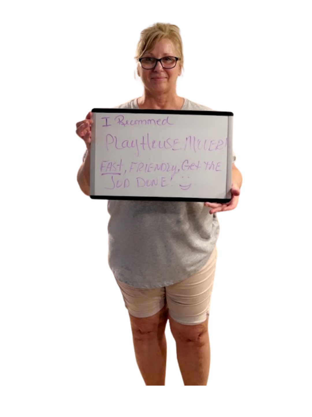 Happy Austin client recommending Playhouse Moving — fast, friendly, gets the job done